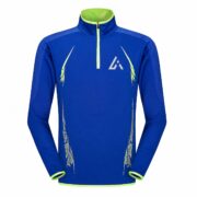 Men's Royal Blue Quarter Zip Sports Training Pullover with Lime Green Accents