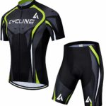 Men's Pro Aero Long Sleeve Cycling Jersey and Padded Bib Tights Set in Black Gray White Red with 3D Gel Chamois
