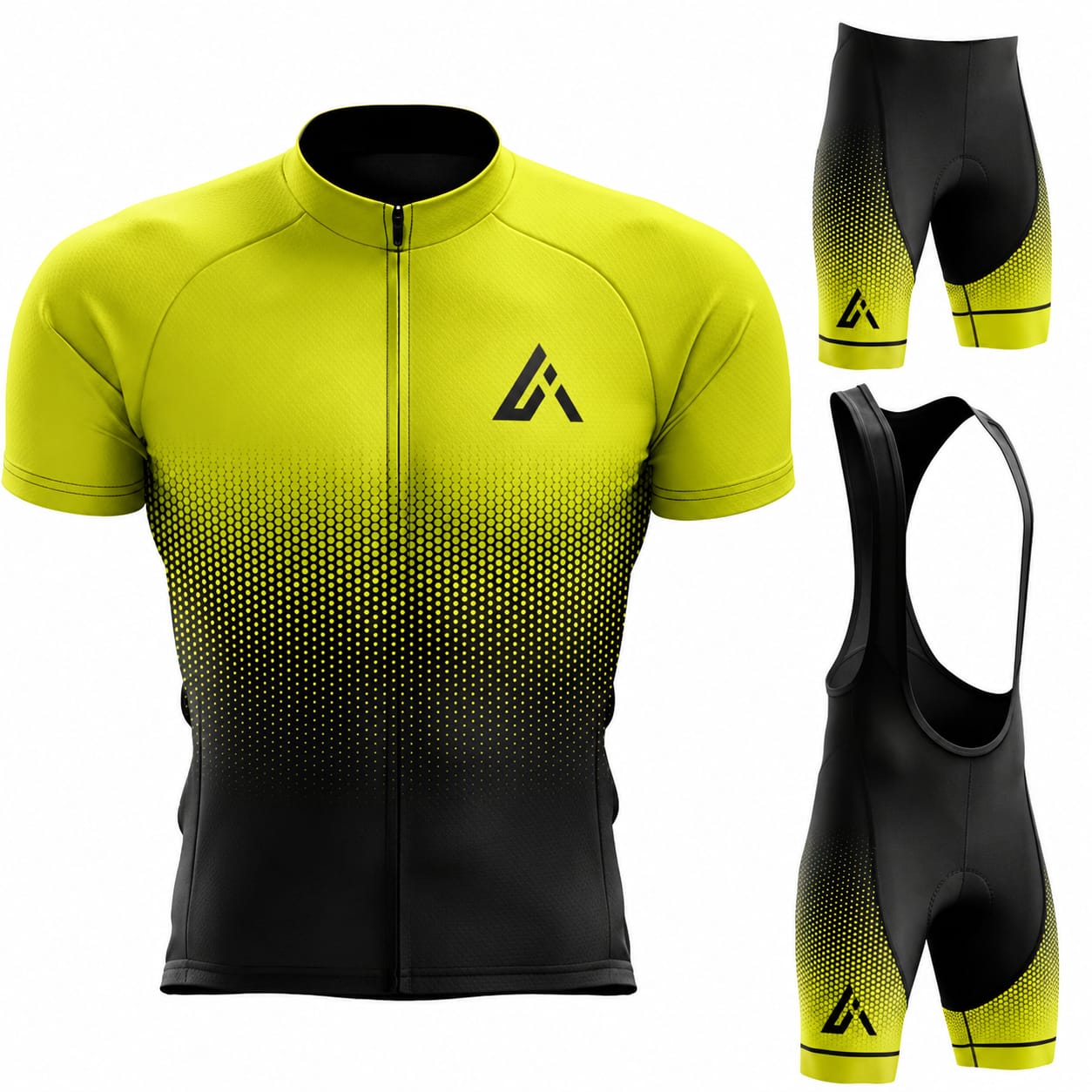 Men's Pro Aero Long Sleeve Cycling Jersey and Padded Bib Tights Set Black Red - Breathable Road Bike Kit
