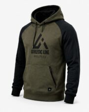 Athletic Line Industries Men's Olive Green Pullover Hoodie with Black Sleeves