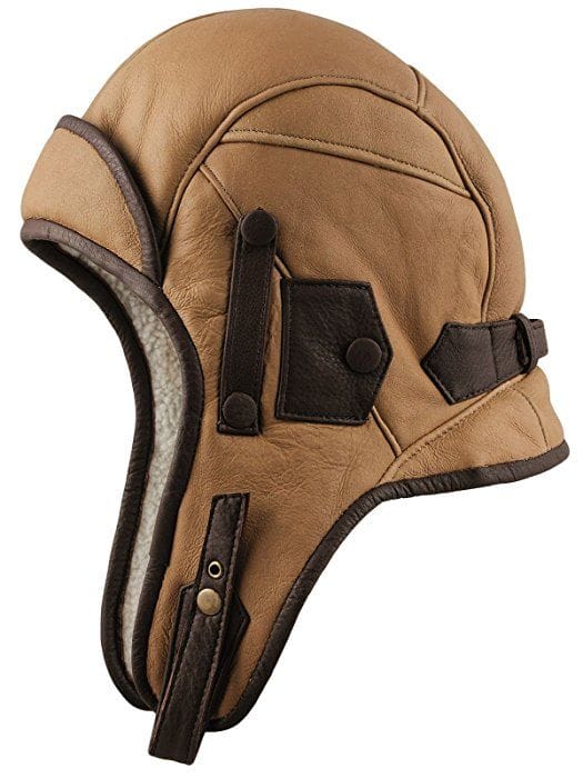 Premium Genuine Leather Fur-Lined Aviator Winter Hat with Adjustable Chin Strap