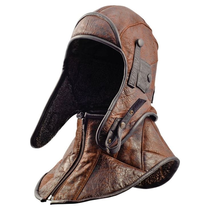 Vintage Fur-Lined Aviator Hat Front View