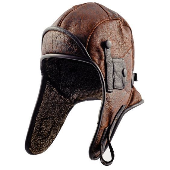 Vintage Fur-Lined Aviator Hat | Warm Winter Leather Pilot Cap