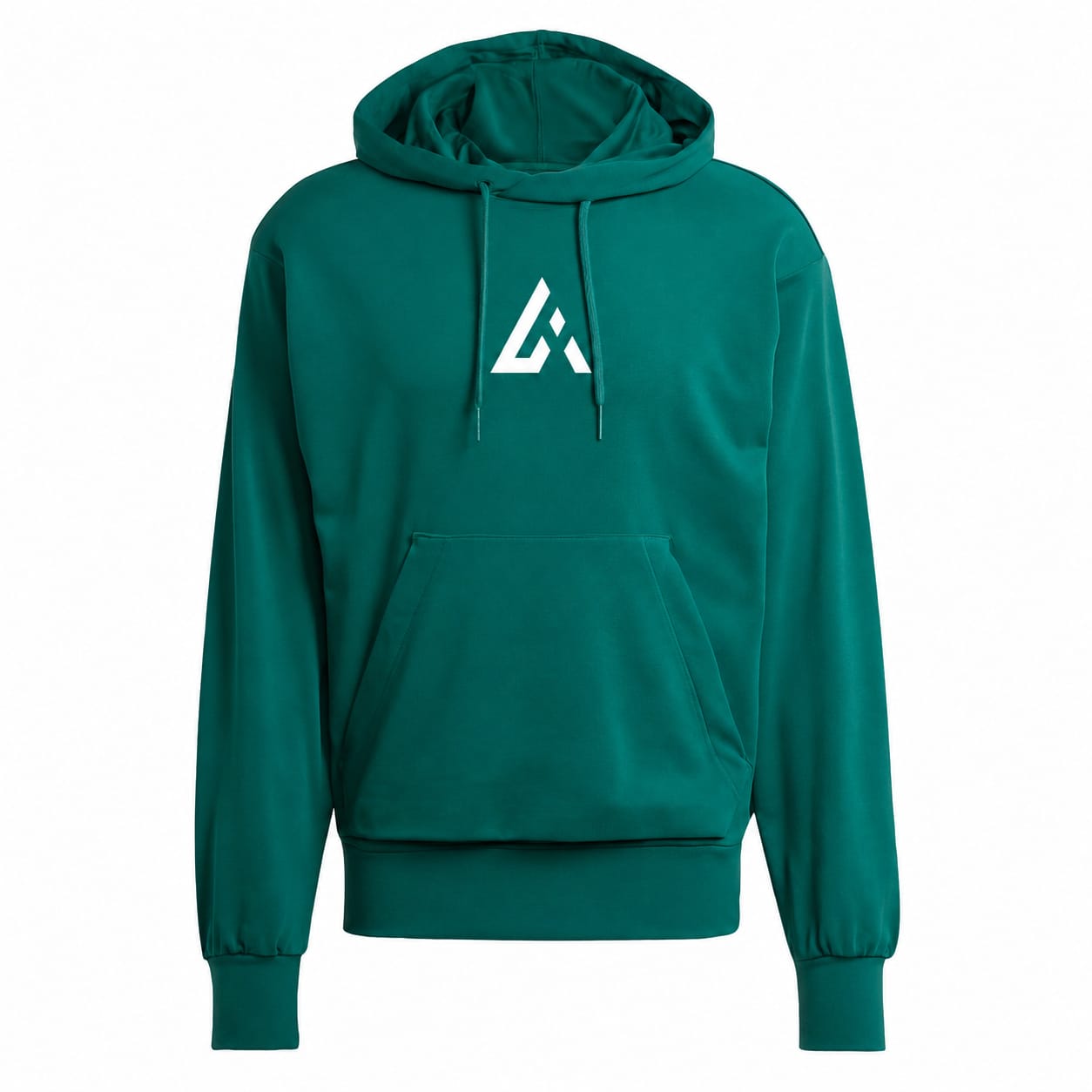 Athletic Line Green Sports Pullover Hoodie with White Logo and Sleeve Stripes