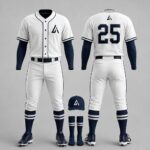 Premium White Custom Baseball Uniform with Button-Up Jersey, Pants, Cap, and Socks by Athletic Line Industries