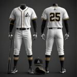 Custom White and Black Sublimated Baseball Uniform with Matching Pants, Cap, and Professional Team Design by Athletic Line Industries